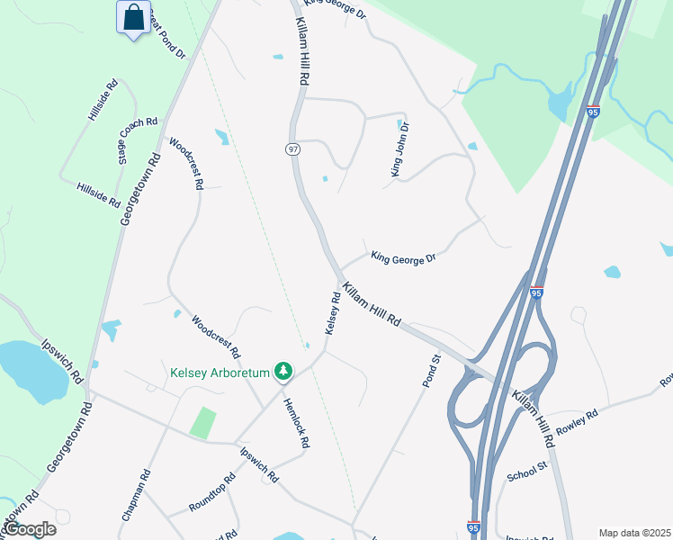 map of restaurants, bars, coffee shops, grocery stores, and more near 101 Killam Hill Road in Boxford