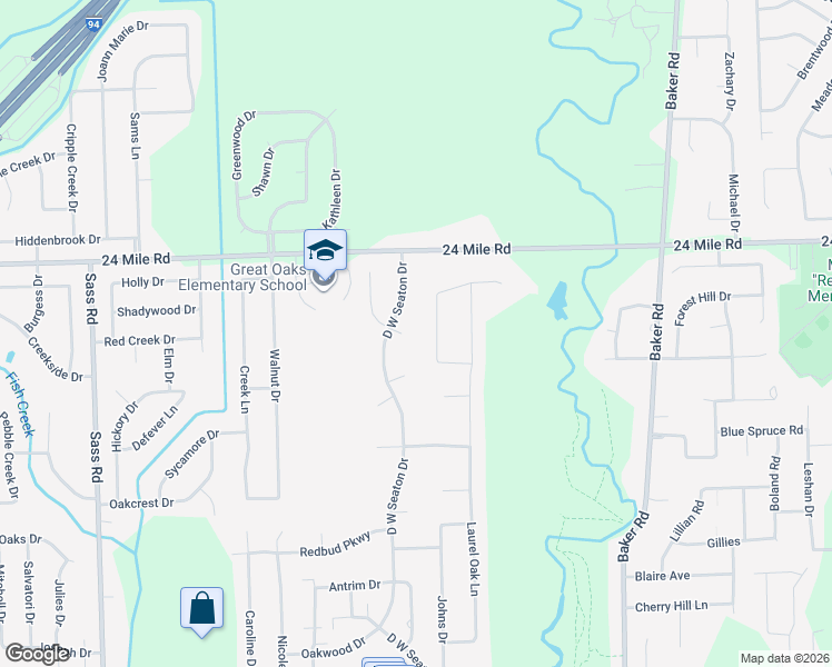 map of restaurants, bars, coffee shops, grocery stores, and more near 2 North Park Drive in New Baltimore