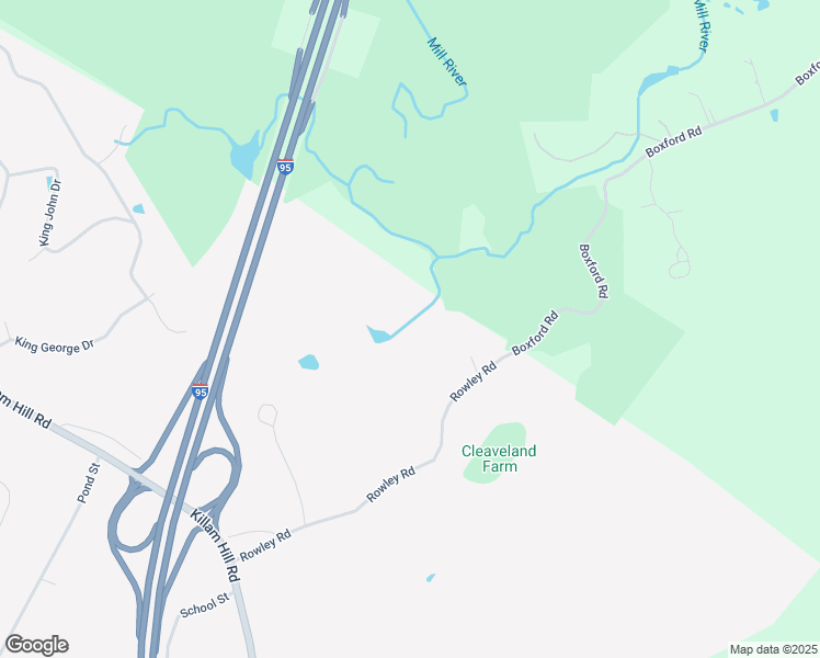 map of restaurants, bars, coffee shops, grocery stores, and more near 68A Rowley Road in Boxford