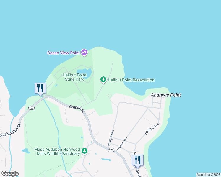 map of restaurants, bars, coffee shops, grocery stores, and more near 8 Andrew's Hollow in Rockport