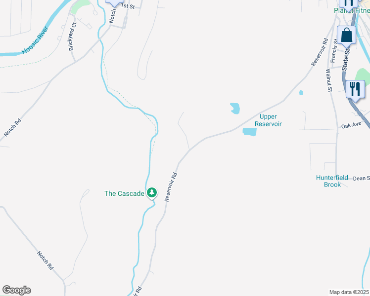 map of restaurants, bars, coffee shops, grocery stores, and more near 471 Reservoir Road in North Adams