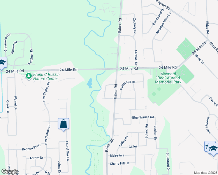 map of restaurants, bars, coffee shops, grocery stores, and more near 52791 North Weathervane Drive in New Baltimore