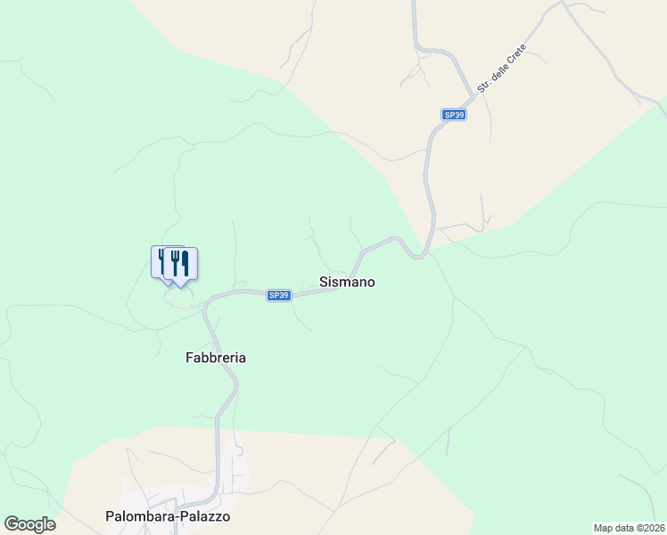 map of restaurants, bars, coffee shops, grocery stores, and more near 71 SP39 in Sismano
