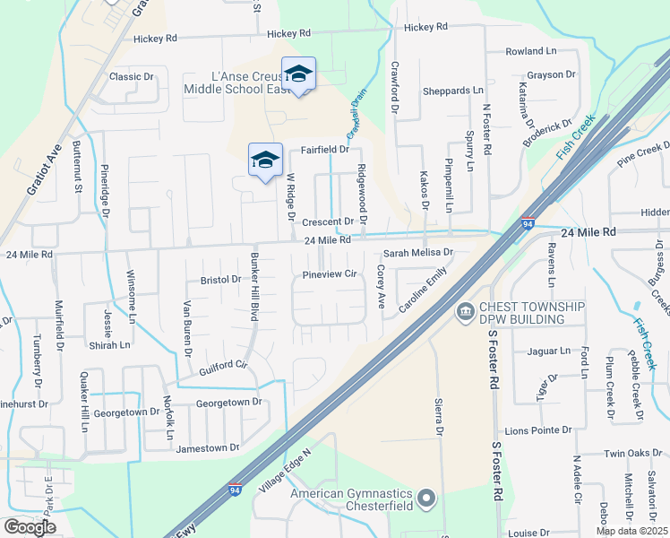 map of restaurants, bars, coffee shops, grocery stores, and more near 30078 Pineview Circle in New Baltimore