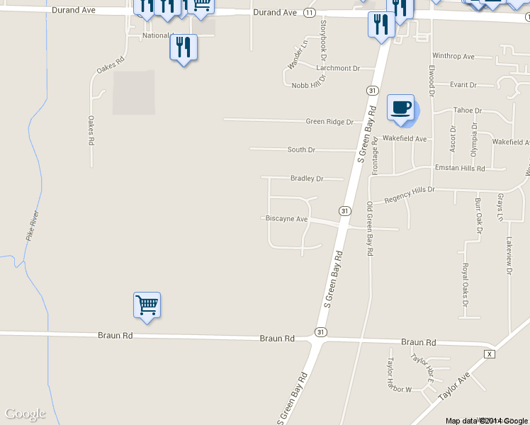 map of restaurants, bars, coffee shops, grocery stores, and more near 3742 Blossom Drive in Mount Pleasant