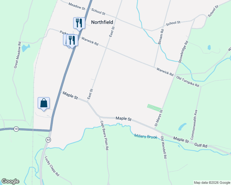 map of restaurants, bars, coffee shops, grocery stores, and more near in Northfield