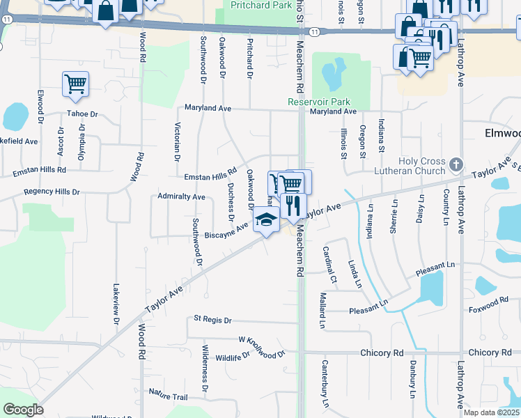 map of restaurants, bars, coffee shops, grocery stores, and more near 3800 Monarch Drive in Racine
