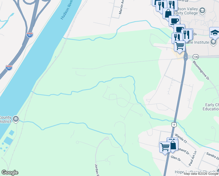 map of restaurants, bars, coffee shops, grocery stores, and more near 802 Kristina Loop in Rensselaer County