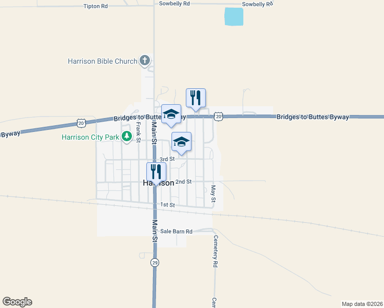 map of restaurants, bars, coffee shops, grocery stores, and more near 336-370 3rd Street in Harrison