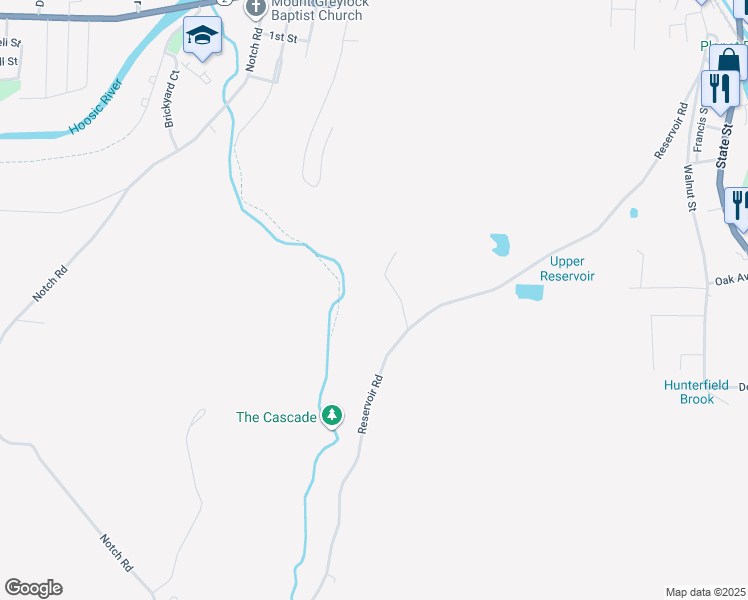 map of restaurants, bars, coffee shops, grocery stores, and more near 471 Reservoir Road in North Adams