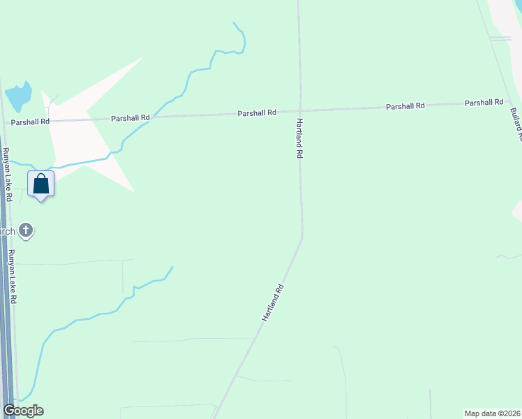 map of restaurants, bars, coffee shops, grocery stores, and more near Hartland Road in Fenton