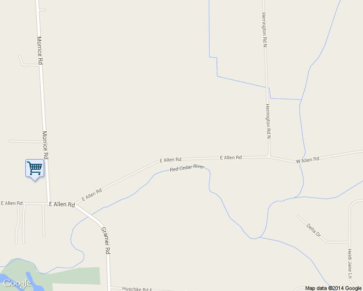 map of restaurants, bars, coffee shops, grocery stores, and more near 5315 E Allen Rd in Webberville