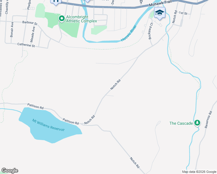 map of restaurants, bars, coffee shops, grocery stores, and more near 441 Notch Road in North Adams