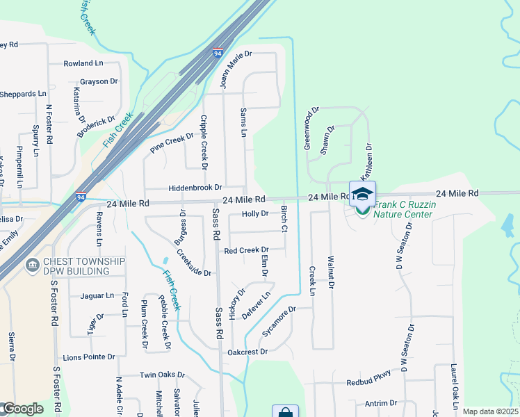 map of restaurants, bars, coffee shops, grocery stores, and more near 32061 Holly Drive in New Baltimore