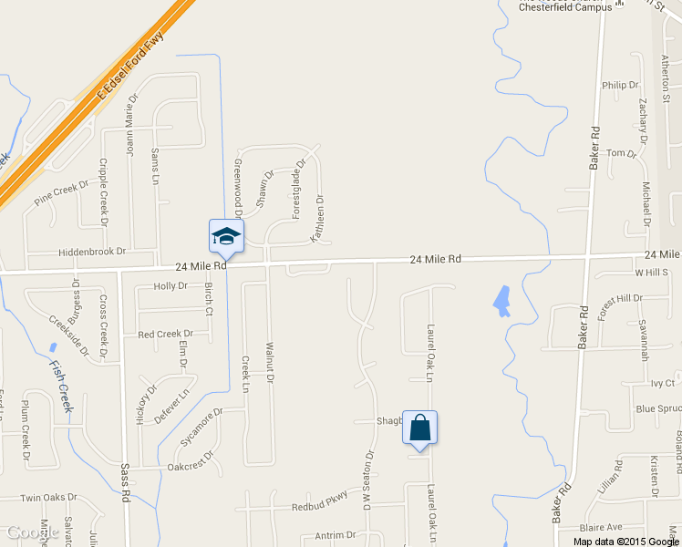 map of restaurants, bars, coffee shops, grocery stores, and more near 52981 Sequoia Trail in New Baltimore