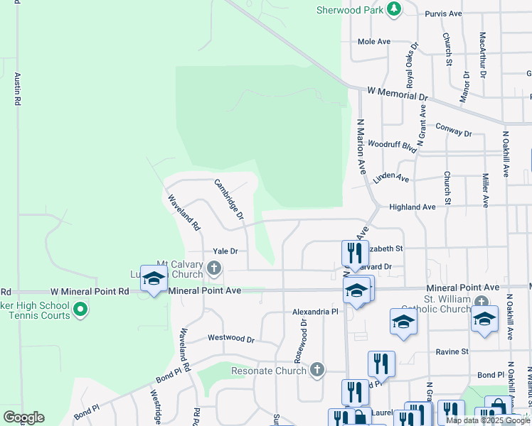 map of restaurants, bars, coffee shops, grocery stores, and more near 2844 Dartmouth Drive in Janesville