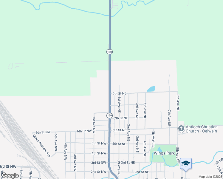 map of restaurants, bars, coffee shops, grocery stores, and more near 49-99 9th St NE in Oelwein