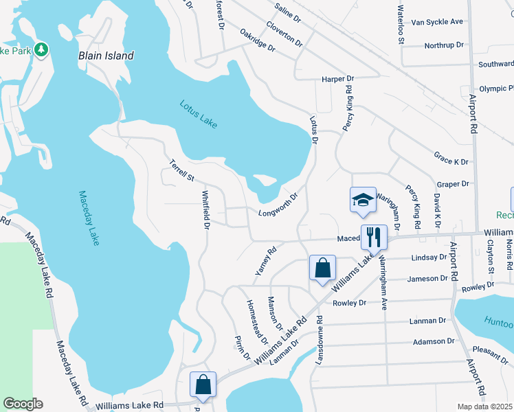 map of restaurants, bars, coffee shops, grocery stores, and more near 6635 Longworth Drive in Waterford Township