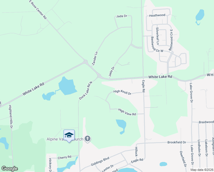 map of restaurants, bars, coffee shops, grocery stores, and more near 3327 High Knoll Drive in Highland Charter Township