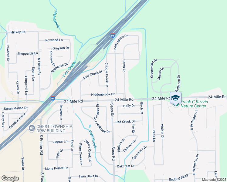 map of restaurants, bars, coffee shops, grocery stores, and more near 53140 Cripple Creek Drive in New Baltimore