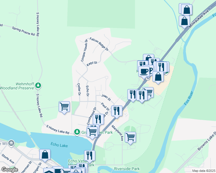 map of restaurants, bars, coffee shops, grocery stores, and more near 402 Monica Avenue in Burlington