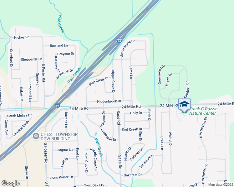 map of restaurants, bars, coffee shops, grocery stores, and more near 53140 Cripple Creek Drive in New Baltimore