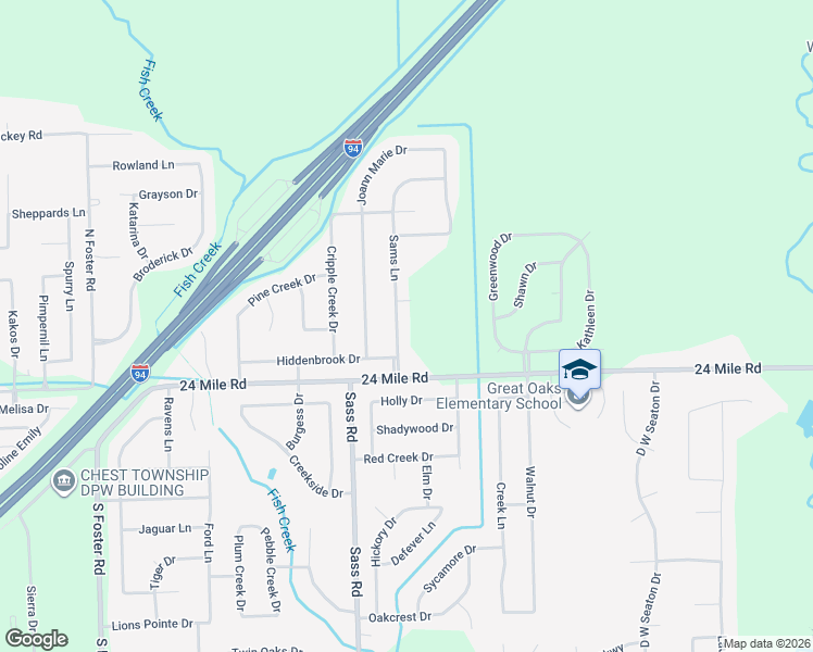 map of restaurants, bars, coffee shops, grocery stores, and more near 53206 Sams Lane in New Baltimore