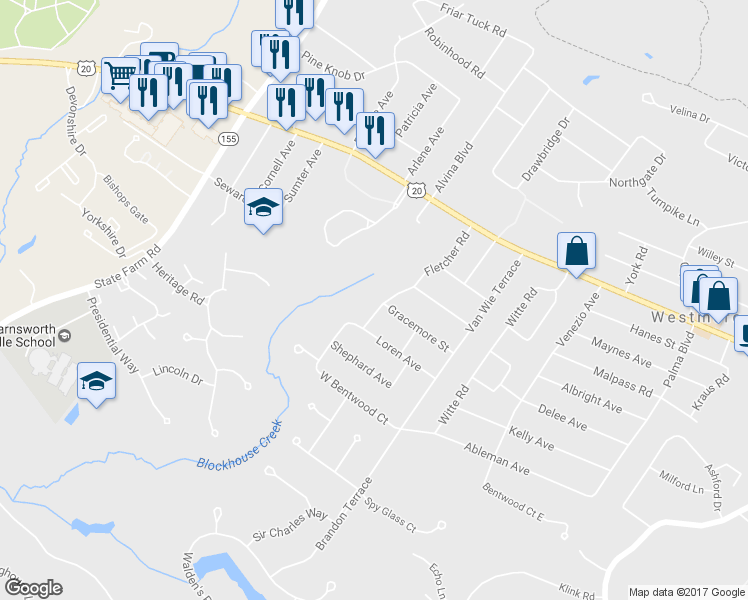 map of restaurants, bars, coffee shops, grocery stores, and more near 41 Fletcher Road in Albany