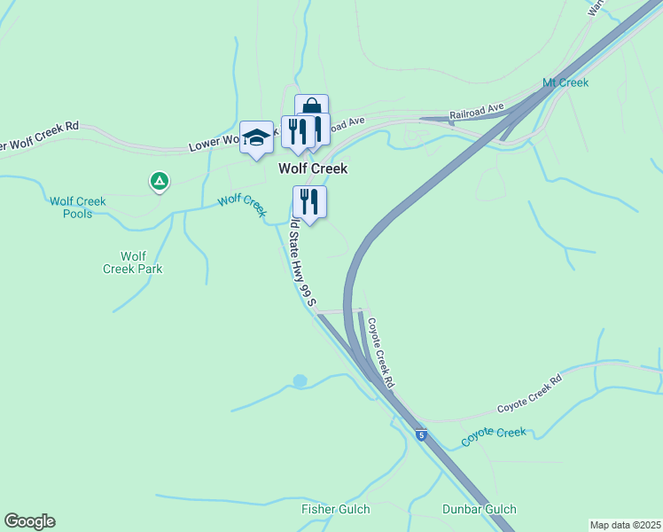 map of restaurants, bars, coffee shops, grocery stores, and more near 113 McIntosh Lane in Wolf Creek