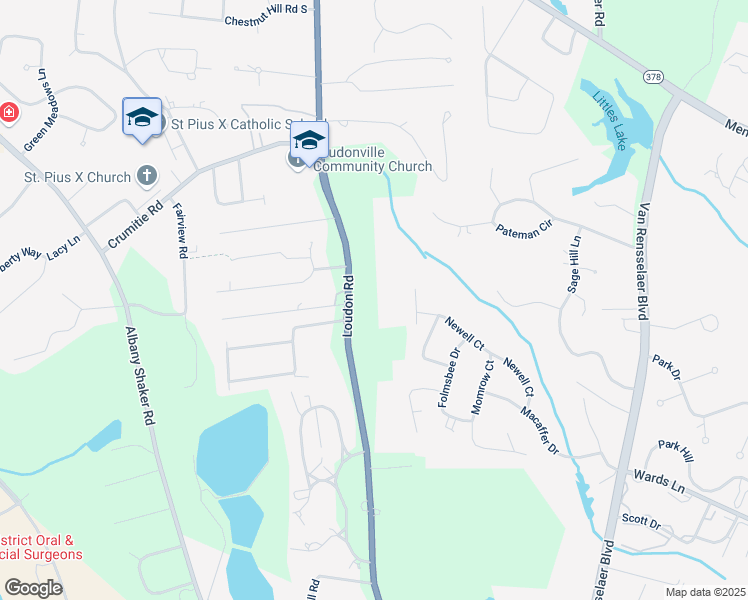 map of restaurants, bars, coffee shops, grocery stores, and more near 347 Loudon Road in Albany