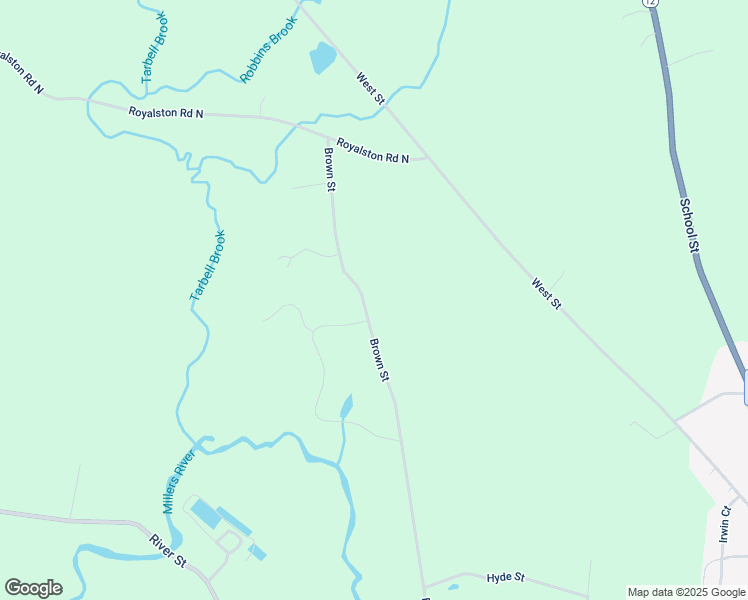 map of restaurants, bars, coffee shops, grocery stores, and more near 627 Brown Street in Winchendon