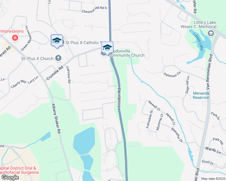 map of restaurants, bars, coffee shops, grocery stores, and more near 352 Loudon Road in Albany