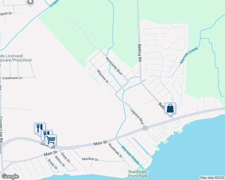 map of restaurants, bars, coffee shops, grocery stores, and more near 11125 Maurice Street in St. Clair County