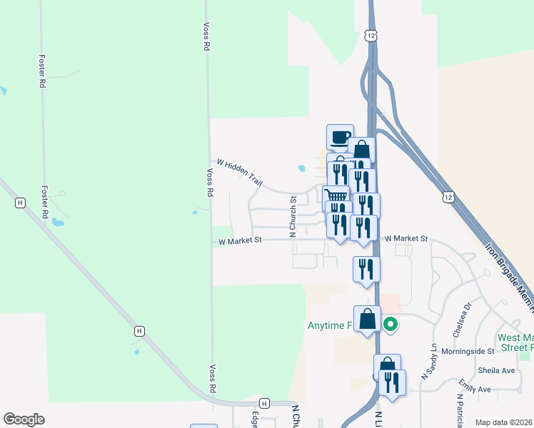 map of restaurants, bars, coffee shops, grocery stores, and more near 211 West Sunflower Street in Elkhorn