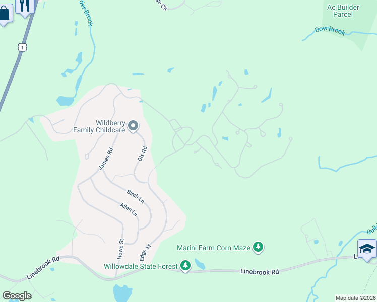 map of restaurants, bars, coffee shops, grocery stores, and more near 7 Wimbledon Court in Ipswich