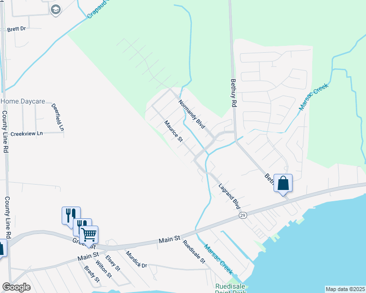 map of restaurants, bars, coffee shops, grocery stores, and more near 11125 Maurice Street in St. Clair County