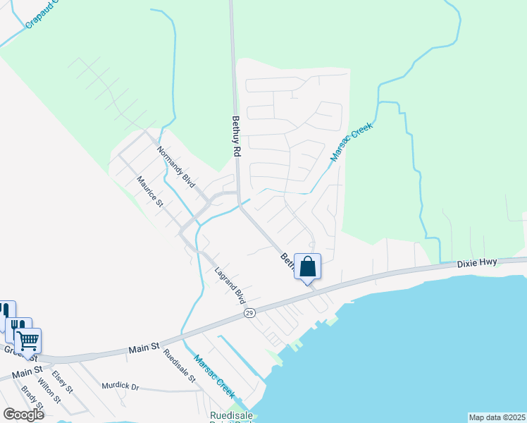 map of restaurants, bars, coffee shops, grocery stores, and more near 9969 Bayside Court in St. Clair County