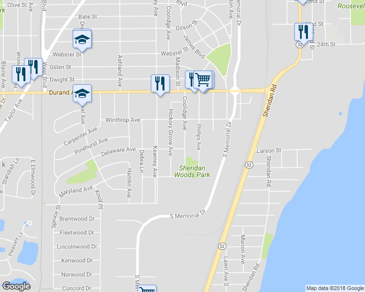 map of restaurants, bars, coffee shops, grocery stores, and more near 2116 Delaware Avenue in Mount Pleasant