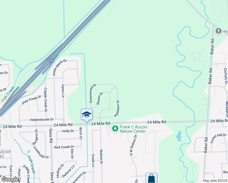 map of restaurants, bars, coffee shops, grocery stores, and more near 53326 Forestglade Drive in New Baltimore