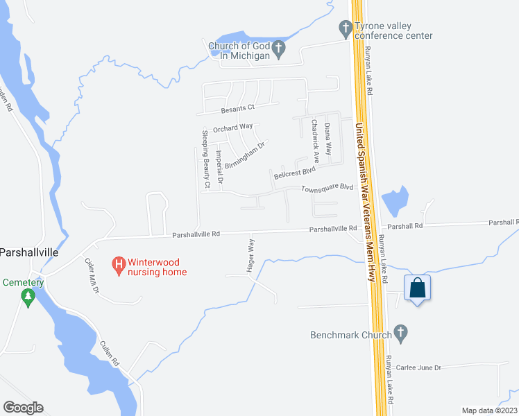 map of restaurants, bars, coffee shops, grocery stores, and more near 9762 Kenyon Avenue in Fenton