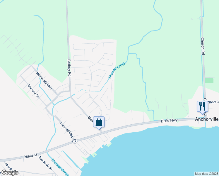 map of restaurants, bars, coffee shops, grocery stores, and more near 8062 Harbour Drive in St. Clair County