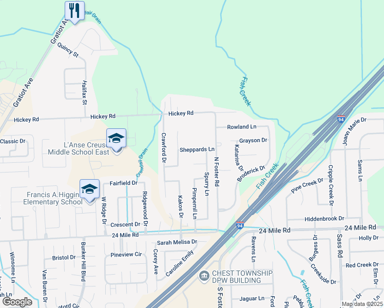 map of restaurants, bars, coffee shops, grocery stores, and more near 30746 Sheppards Lane in New Baltimore
