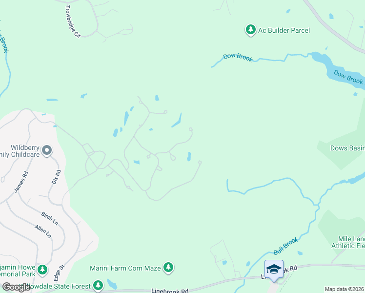 map of restaurants, bars, coffee shops, grocery stores, and more near 15 Hawk Hill Lane in Ipswich