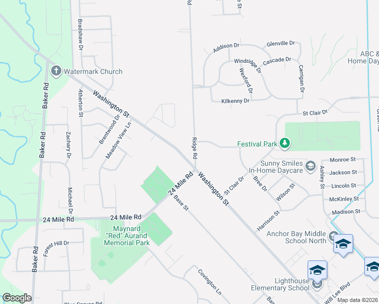 map of restaurants, bars, coffee shops, grocery stores, and more near 53170 Washington Street in New Baltimore