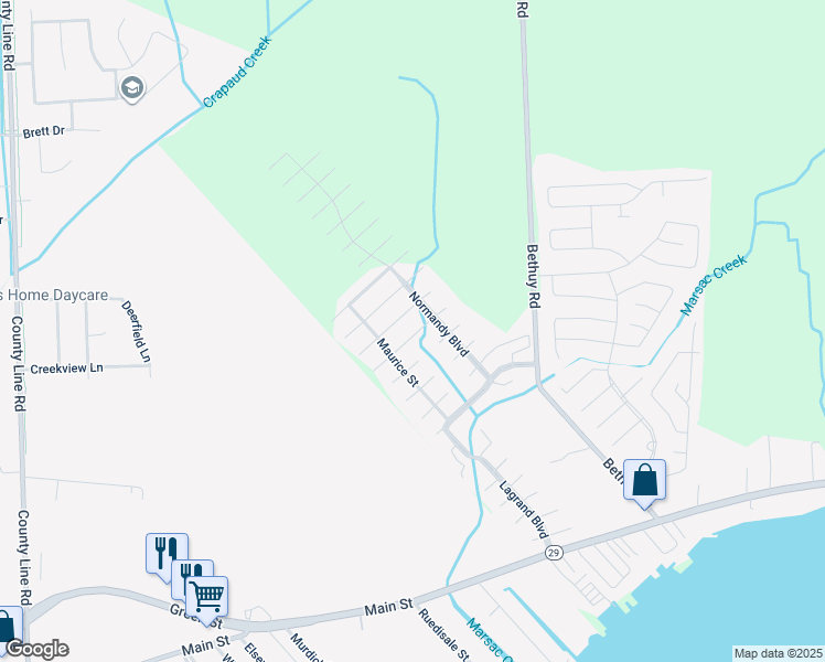 map of restaurants, bars, coffee shops, grocery stores, and more near 11353 Dubois Drive in St. Clair County
