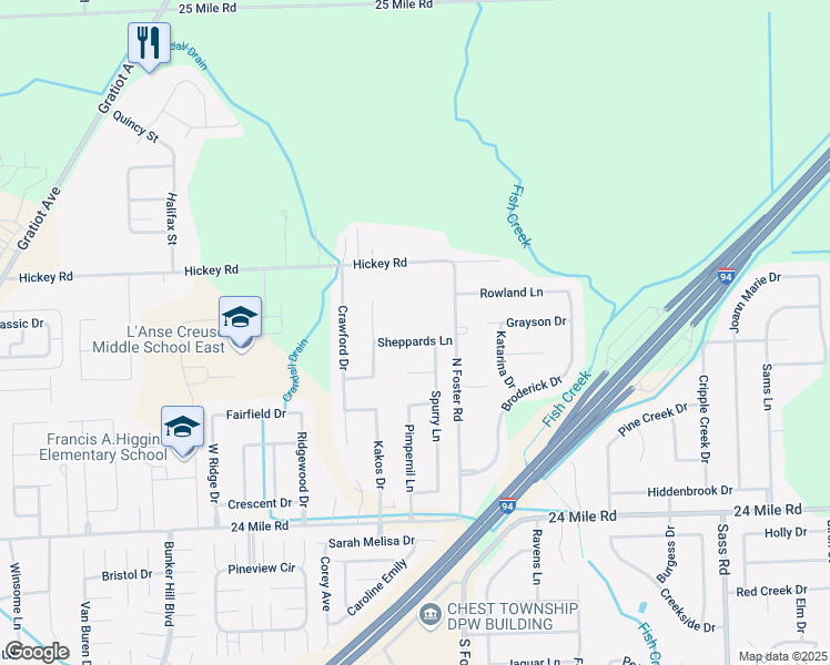 map of restaurants, bars, coffee shops, grocery stores, and more near 30746 Sheppards Lane in New Baltimore