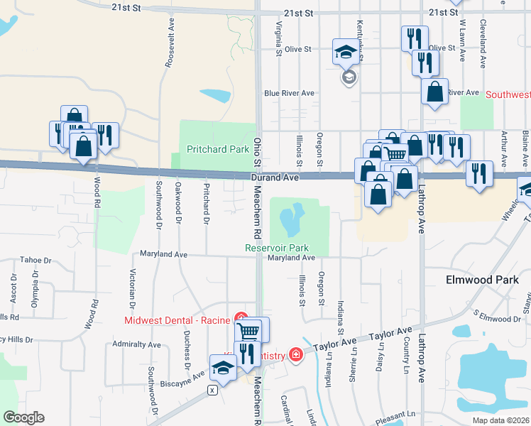 map of restaurants, bars, coffee shops, grocery stores, and more near in Mount Pleasant
