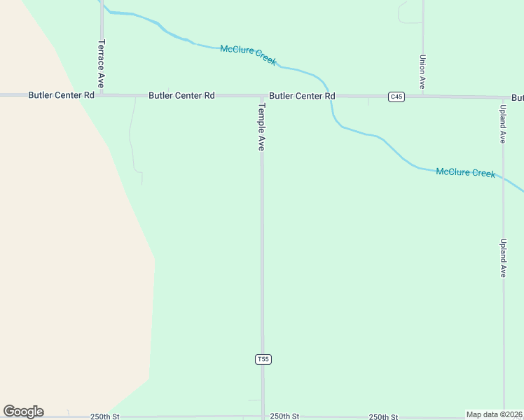 map of restaurants, bars, coffee shops, grocery stores, and more near Temple Avenue in Shell Rock