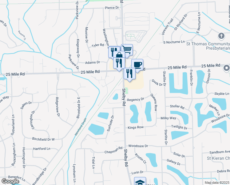 map of restaurants, bars, coffee shops, grocery stores, and more near 4317 Summer Place in Macomb County