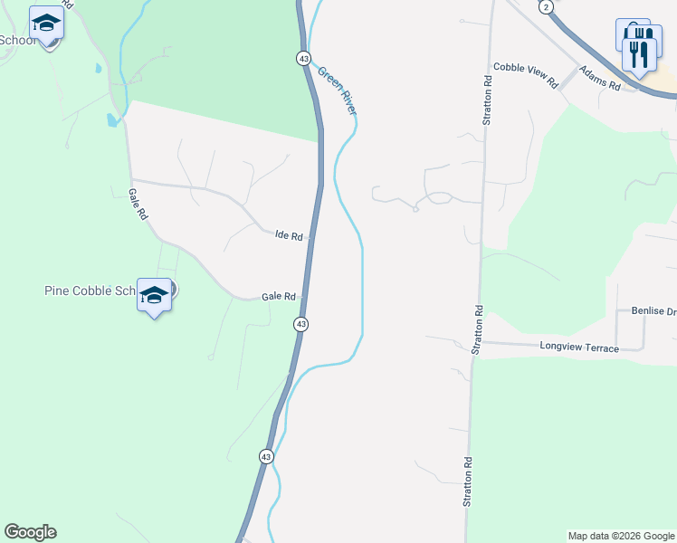 map of restaurants, bars, coffee shops, grocery stores, and more near 538-612 Highway 43 in Williamstown